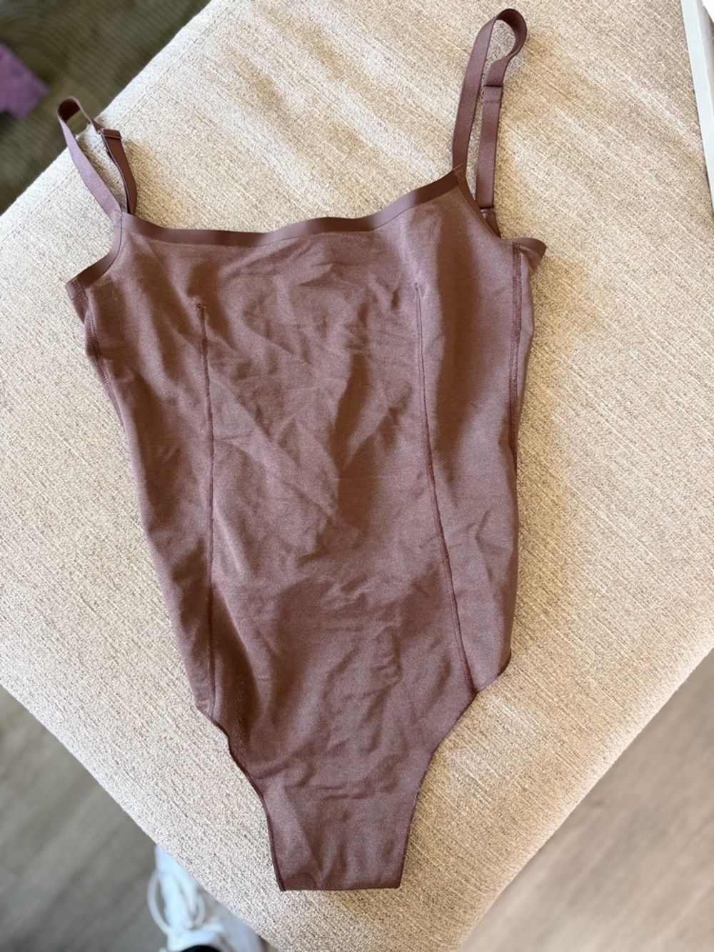 SKIMS Brown Scoop Neck Bodysuit